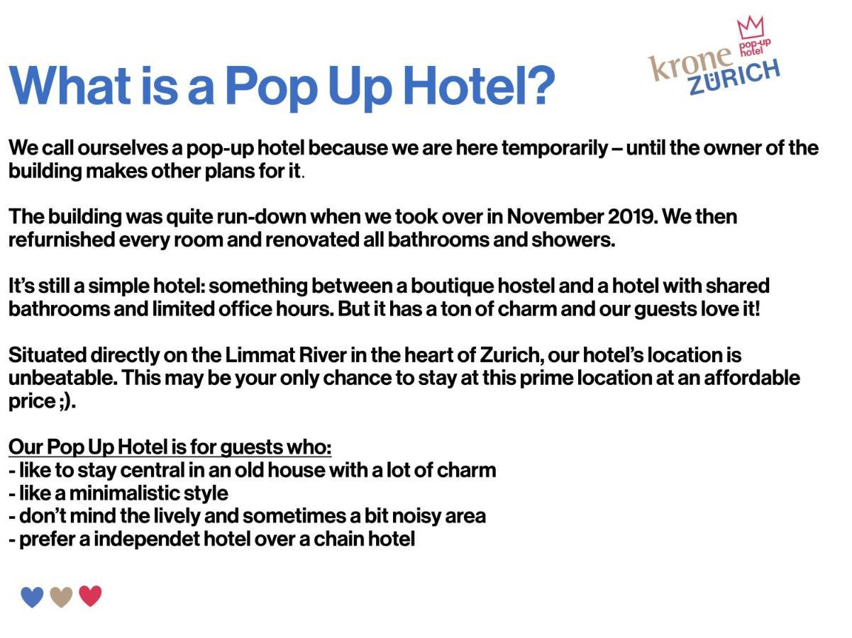 Pop Up Hotel Krone Zuerich Exterior photo